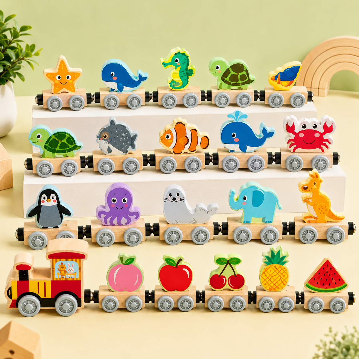 Children's Magnetic Car Educational Wooden Toys