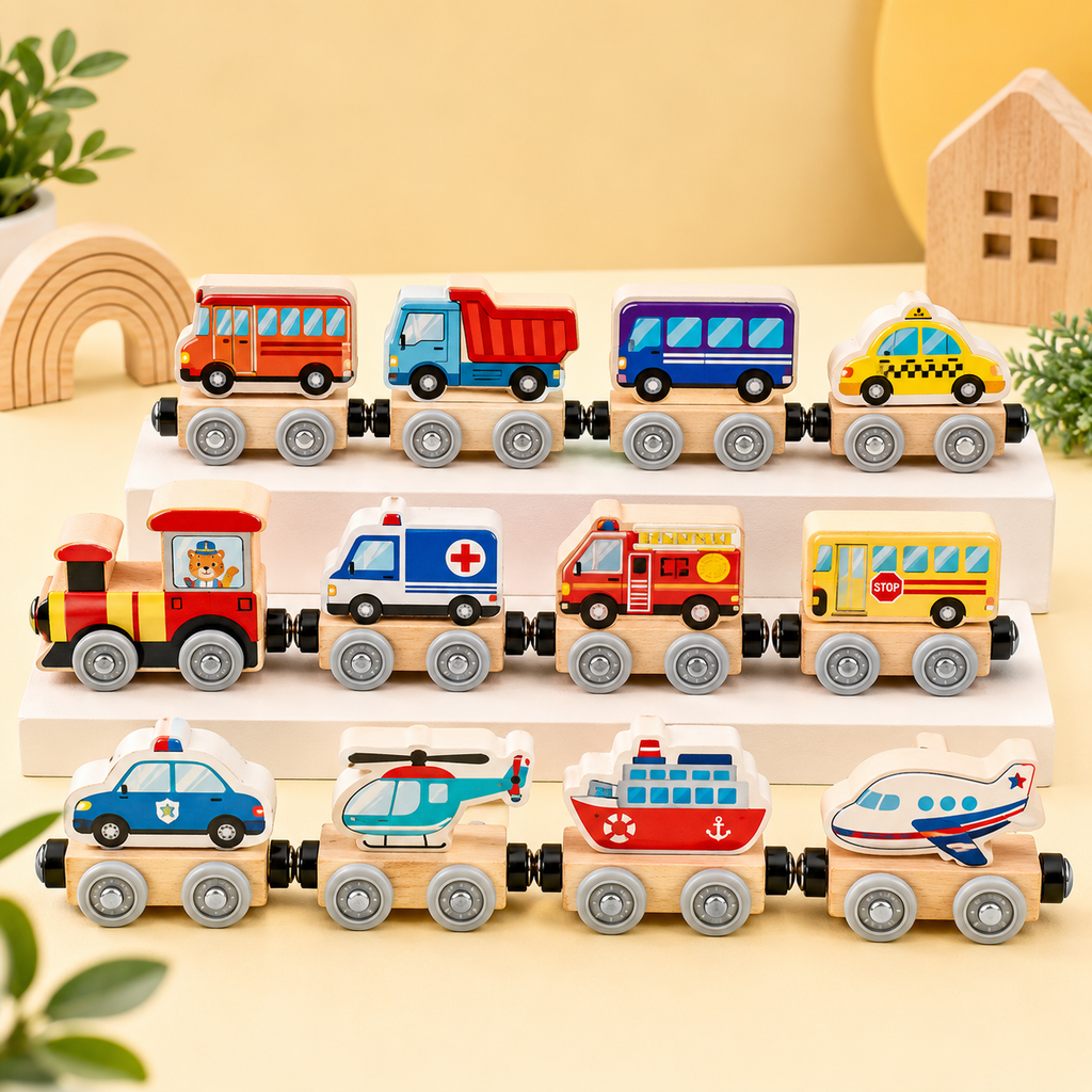 Children's Magnetic Car Educational Wooden Toys